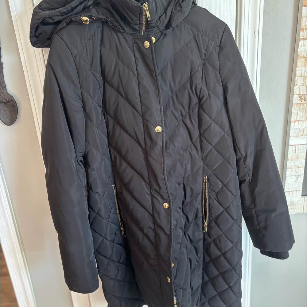 Women's Quilted Black Coat